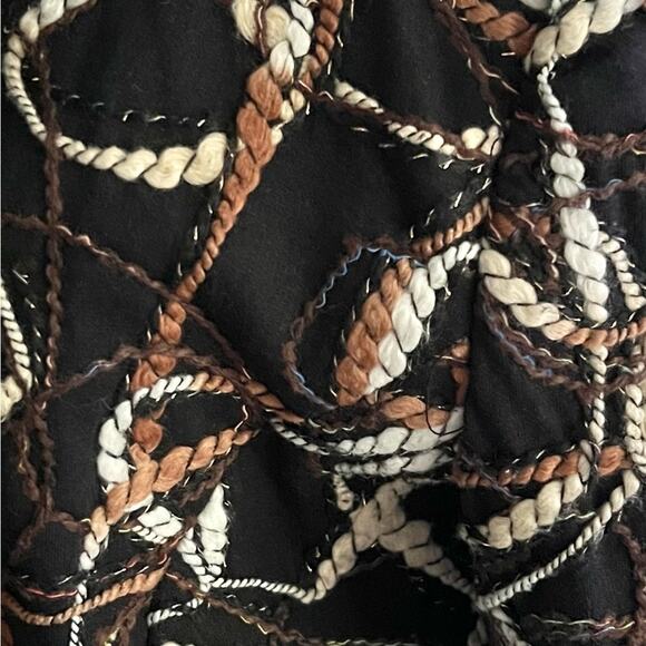 Joni B. Dressy Vintage Y2K Yarn Knit Rope Embroidered Career Blazer Size Medium - Picture 3 of 9